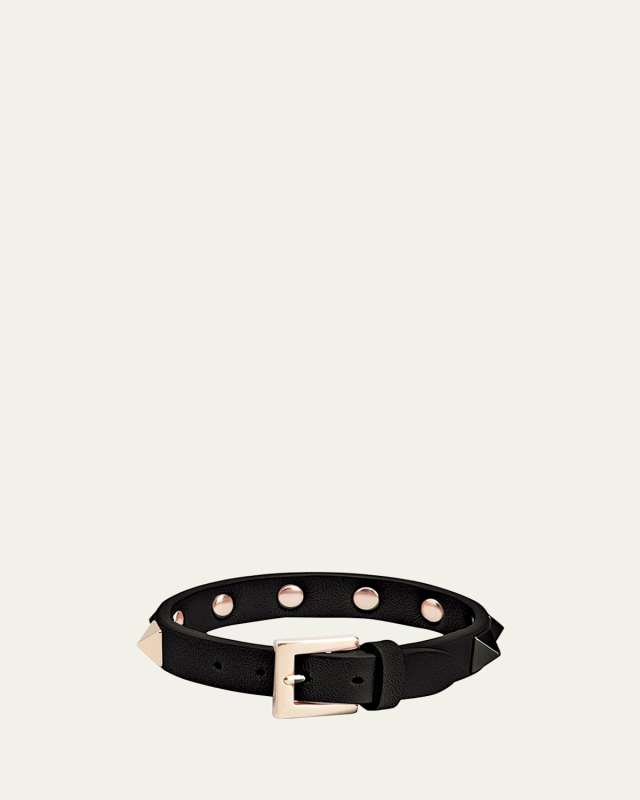 Rockstud Leather Buckle Bracelet